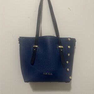 Navy Blue Tote with Black Straps